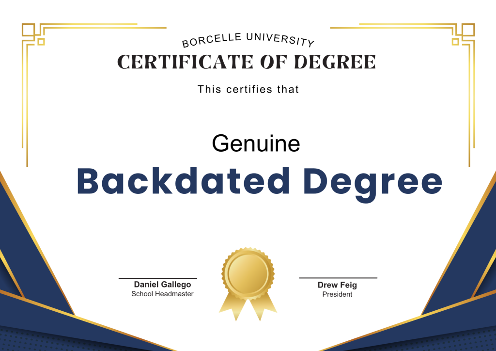 Backdated Degree